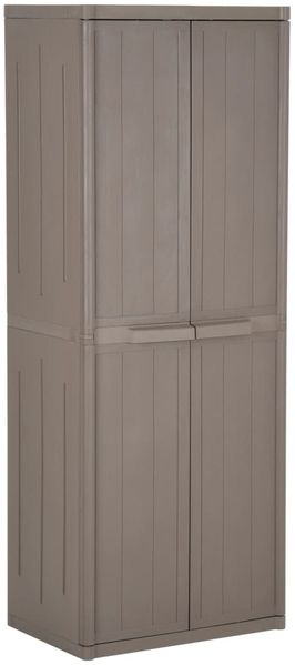 vidaXL Gartenschrank Braun 65x45x172 cm PP Holz-Optik 151240