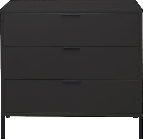 Kommode >Bonnie< in anthrazit matt lack - 81x80x45cm (BxHxT)