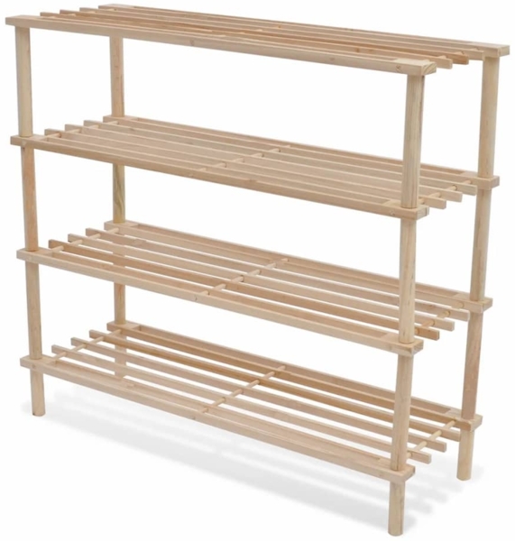 vidaXL Schuhregale mit 4 Böden 2 Stk. Massivholz Tanne 241066