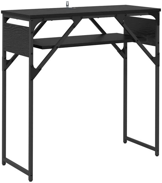 Konsolentisch, Beistelltisch, Konsole Schwarz Eichen-Optik 75x30x75cm Holzwerkstoff