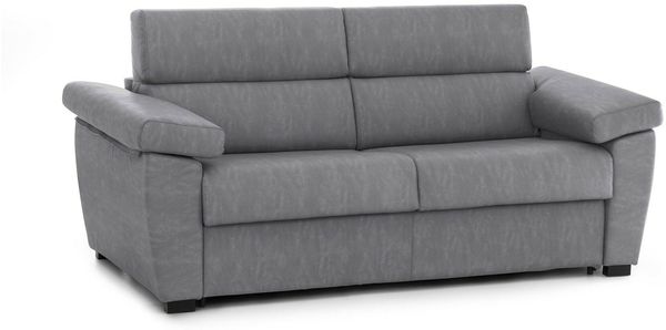 Dmora 2-Sitzer festes Sofa Pisogne, Lineares Sofa für Wohnzimmer, gepolstert, abnehmbarer Bezug, 100 % Made in Italy-Qualität, 185x95 h100 cm, Grau