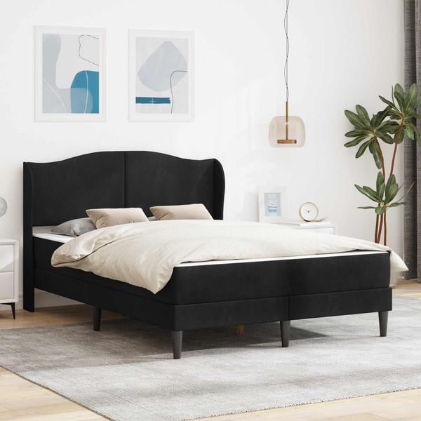 vidaXL Bettrahmen mit Kopfteil Schwarz 120x200 cm Samt 3415200