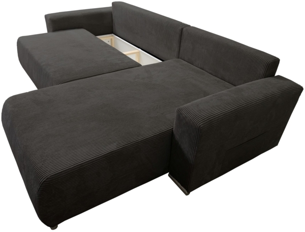 Sofa Couch Ecksofa Eckcouch Wohnlandschaft Schlaffunktion Lincoln Cord Bezug Bild 4