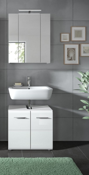 Badmöbel Set Cover in weiß Hochglanz 2-teilig 60 cm Bild 6