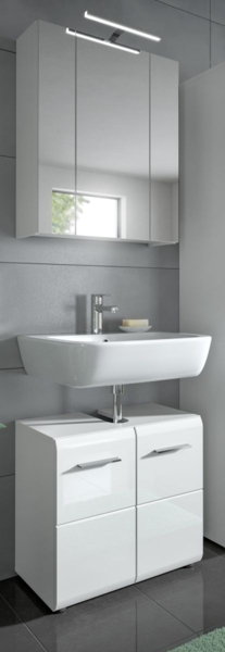 Badmöbel Set Cover in weiß Hochglanz 2-teilig 60 cm Bild 5