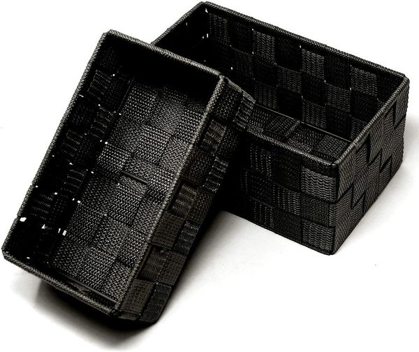 Lashuma Aufbewahrungskorb (Set, 2 St), geflochtene Geschenkboxen schwarz