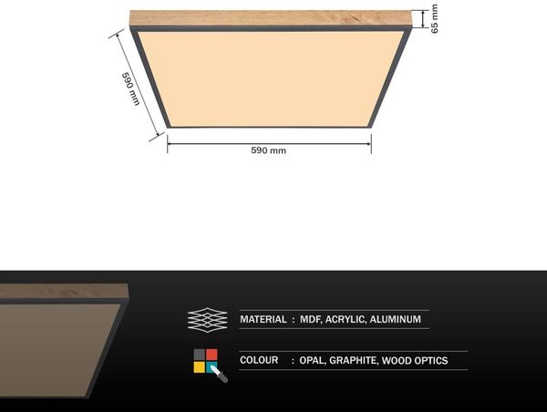 Deckenleuchte LED Wohnzimmer Deckenlampe Schlafzimmer Holz Optik 416080WD3 Bild 7