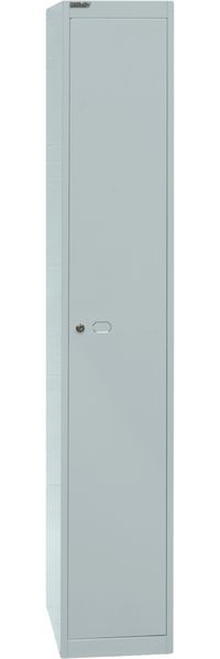 Bisley Garderobenschrank Office mit Schloss aus Stahlblech, 1 Fach mit Hutboden & Kleiderstange - Kleiderspind abschließbar, Spind Tiefe: 45,7 cm - Farbe: lichtgrau, CLK181-645