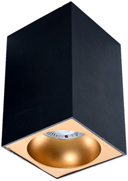LED Deckenleuchte Aufbauleuchte Downlight eckig inkl. 5w GU10 Neutralweiß schwarz/gold