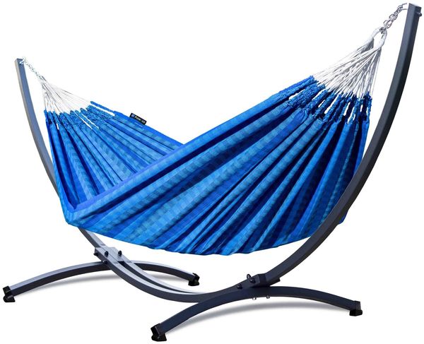 Potenza Morena Hängematte mit Grande Gestell – 220kg für 2 Personen I 100% Baumwolle Hängematte - 230x160, 220kg I Ocean