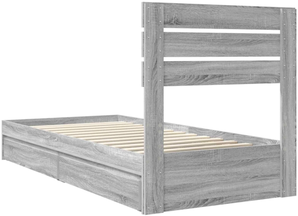 vidaXL Aufbewahrungsbett Graues Sonoma 90x200 cm Holzwerkstoff 3411598 Bild 9