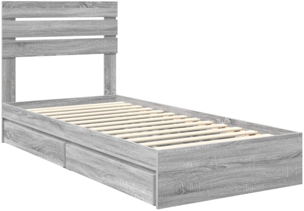 vidaXL Aufbewahrungsbett Graues Sonoma 90x200 cm Holzwerkstoff 3411598 Bild 3