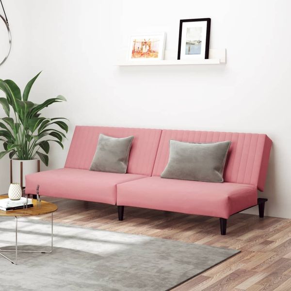 vidaXL Schlafsofa 2-Sitzer Rosa Samt 375930
