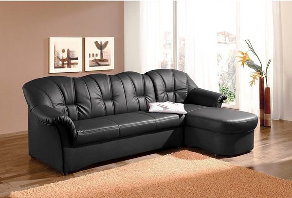 DOMO collection Ecksofa Papenburg, zeitlose Rückensteppung, elegante Formensprache, L-Form, in großer Farbvielfalt, wahlweise mit Bettfunktion