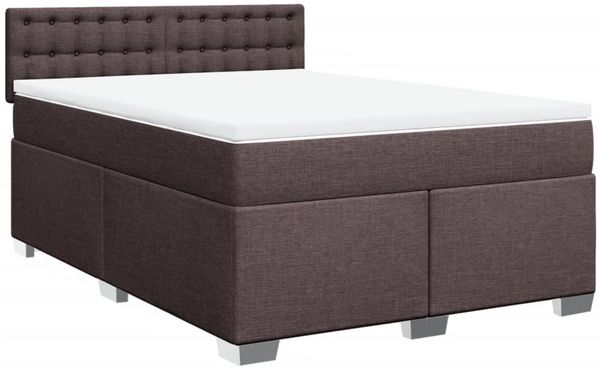 vidaXL Boxspringbett mit Matratze Dunkelbraun 160x200 cm Stoff 3288256 Bild 3