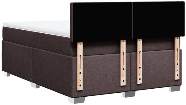 vidaXL Boxspringbett mit Matratze Dunkelbraun 160x200 cm Stoff 3288256 Bild 12