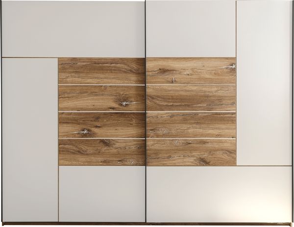 Schwebetürenschrank >Jump< in Eiche dunkel Dekor / Weiß - 270x210x62,4 (BxHxT) Bild 3