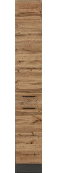 KOCHSTATION Apothekerschrank KS-Trier 30 cm breit, 200 cm hoch, mit 2 Auszügen und 5 Ablagen
