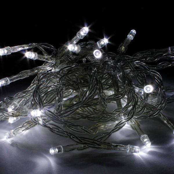 30er LED - Batteriekette kaltweiß mit Timerfunktion Innen + Außen