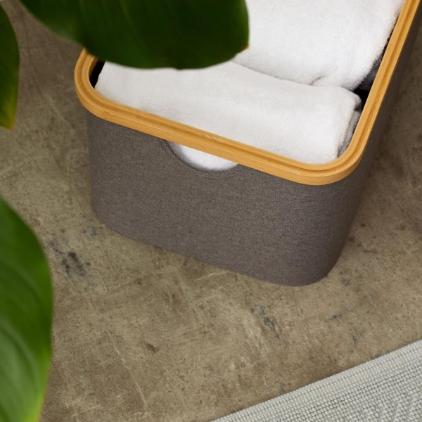 Lumaland Bambus-Aufbewahrungsbox rechteckig 3er-Set Taupe Bild 5