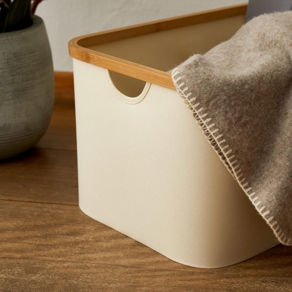 Lumaland Bambus-Aufbewahrungsbox rechteckig 3er-Set Taupe Bild 3