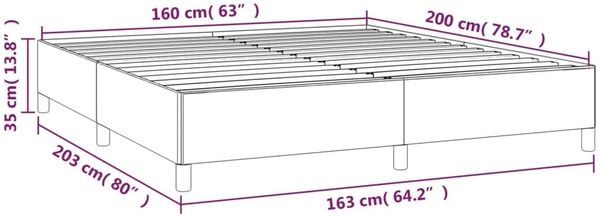 Bettgestell Creme 160x200 cm Stoff [347079] Bild 9