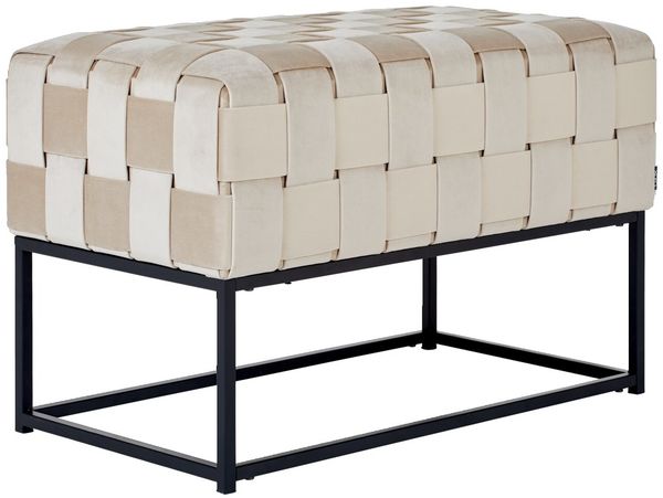 XORA 'NETTE' Bank beige, Samt beige, 71 x 41 x 47 cm, 240 kg belastbar