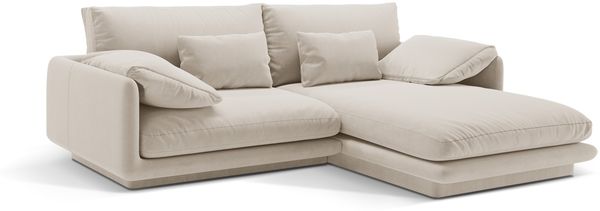 Micadoni Ecksofa Torino 3-Sitzer Rechts Samt Ecru Bild 2