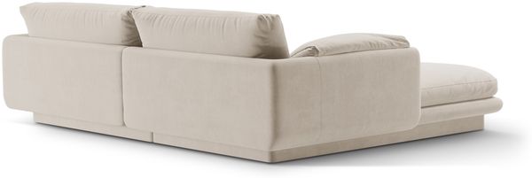 Micadoni Ecksofa Torino 3-Sitzer Rechts Samt Ecru Bild 3