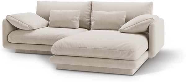 Micadoni Ecksofa Torino 3-Sitzer Rechts Samt Ecru Bild 4