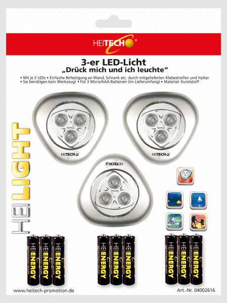 HEITECH HEI LED Unterbau-Leuchten 3er 350934