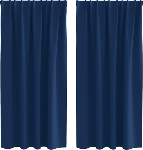 vidaXL Verdunkelungs-Vorhänge mit Ringen 2 pcs Dunkelblau 175 x 140 cm 4107474 Bild 1