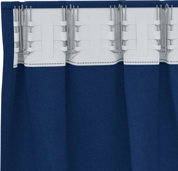 vidaXL Verdunkelungs-Vorhänge mit Ringen 2 pcs Dunkelblau 175 x 140 cm 4107474 Bild 4