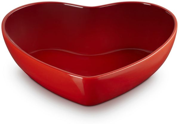 LeCreuset Servierschale in Herzform Steinzeug 30cm | Kirschrot : Kirschrot