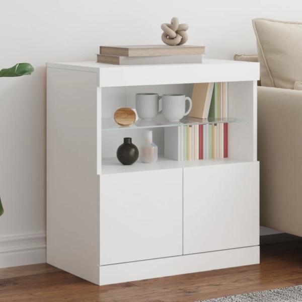 vidaXL Sideboard mit LED-Leuchten Weiß 60x37x67 cm 836651