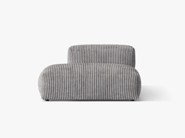 Micadoni Ecksofa-Modul Martina 1-Sitzer Kord Hellgrau Links