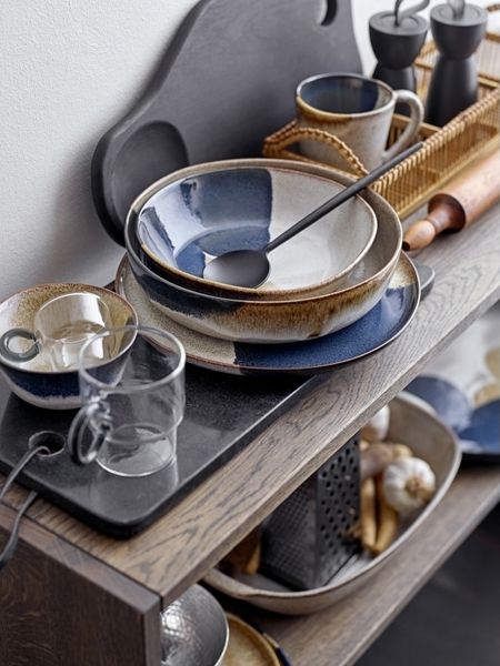 BLOOMINGVILLE Jules Schale Blau Steingut