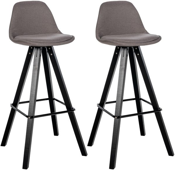 CLP 2er Set Barhocker modern Corbin Square,taupe schwarz