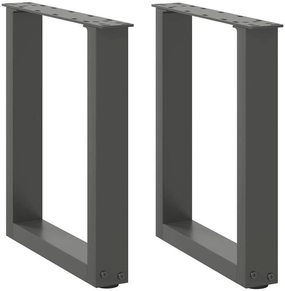 vidaXL Couchtischbeine U-Form 2 Stk. Anthrazit 28x(42-43) cm Stahl 4013150