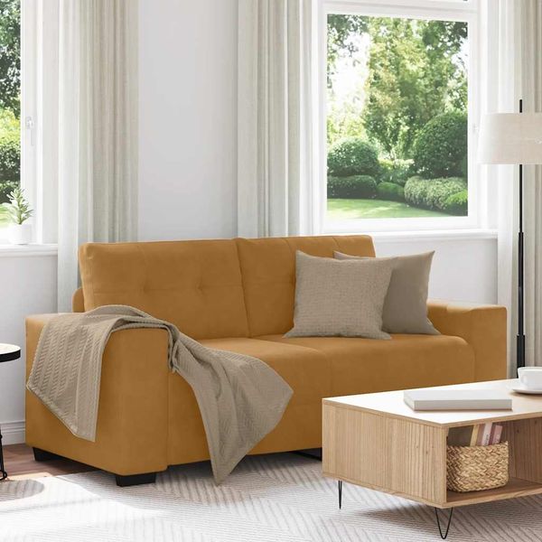 vidaXL Zweisitzer-Sofa Braun 180x77x82 cm Samt 4105129