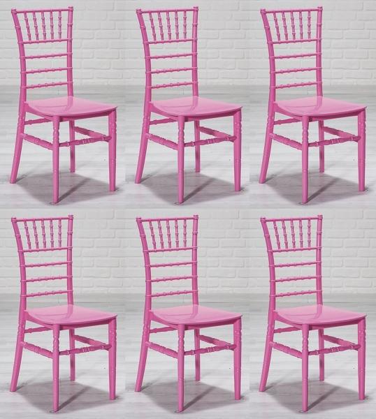 Casa Padrino Designer Acryl Stuhl Set Rosa 40 x 46 x H. 92,5 cm - Esszimmerstühle - Acryl Esszimmer Möbel