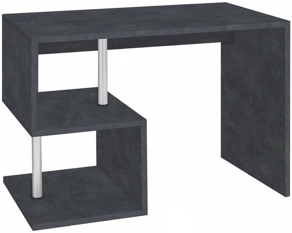 Dmora Schreibtisch Acan, linearer PC-Schreibtisch, Mehrzweck-Bürotisch, platzsparender Schreibtisch mit mehreren Positionen, 100 % Made in Italy, 100 x 50 x 78 cm, Schiefer