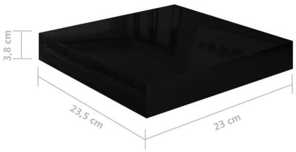 vidaXL Schweberegal Hochglanz-Schwarz 23x23,5x3,8 cm MDF 323760 Bild 8
