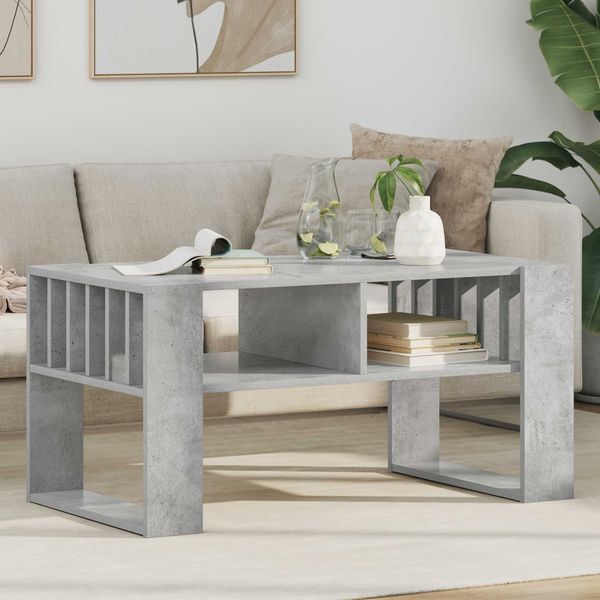 vidaXL Couchtisch Beton Grau 92 x 49,5 x 45 cm Holzwerkstoff 8000111