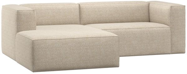 Ecksofa Chaiselongue Bean - Melange-Stoff Beige, Links