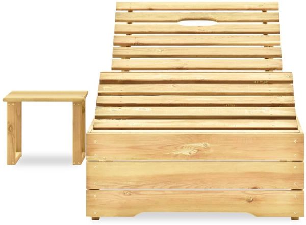 vidaXL Sonnenliege mit Tisch Grün Imprägniertes Kiefernholz 315403 Bild 2