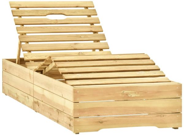 vidaXL Sonnenliege mit Tisch Grün Imprägniertes Kiefernholz 315403 Bild 4