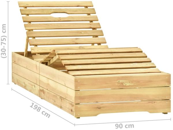 vidaXL Sonnenliege mit Tisch Grün Imprägniertes Kiefernholz 315403 Bild 10