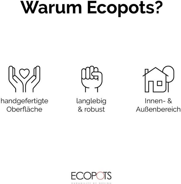 Ecopots Pflanztopf Rotterdam 50 x 50 x 44 cm dunkelgrau Bild 3