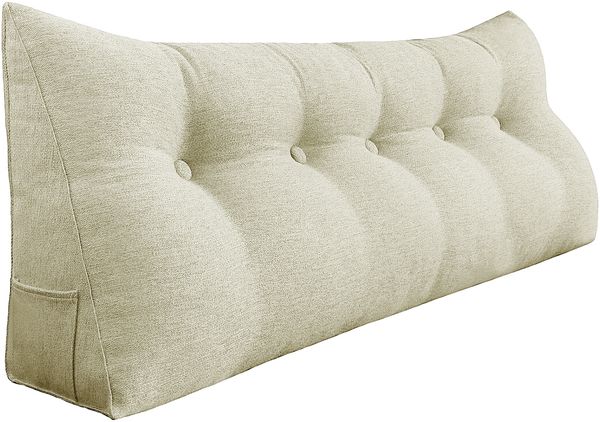 VERCART Keilkissen, Elfenbein, Leinenmischung, 50 x 20 x 160 cm